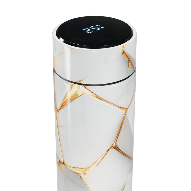 Garrafa Térmica Touch - Mármore Branco Digital