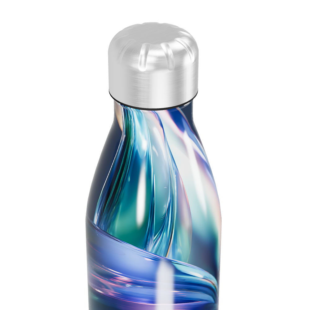 Garrafa Inox - Azul com Estampa Abstrata