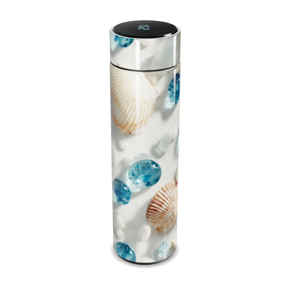 Garrafa Térmica Touch - Estampa Praia Conchas