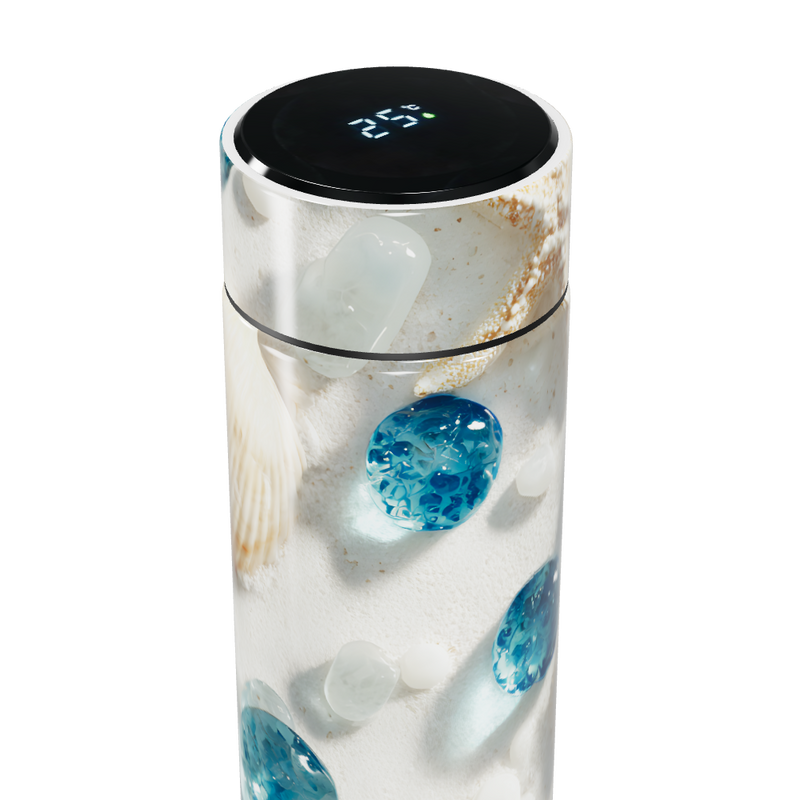 Garrafa Térmica Touch - Estampa Praia Conchas