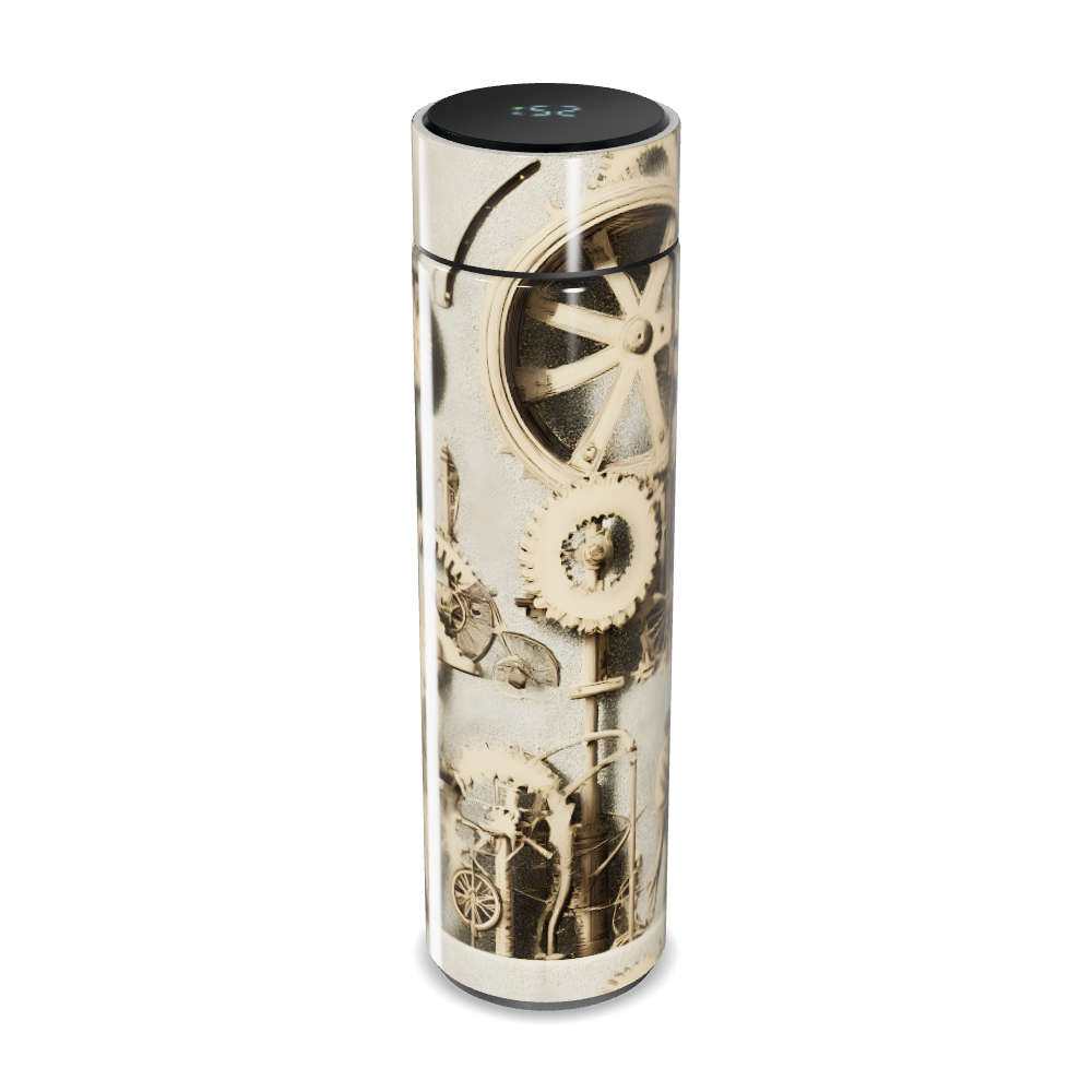 Garrafa Térmica Touch - Estampa Vintage Engrenagens