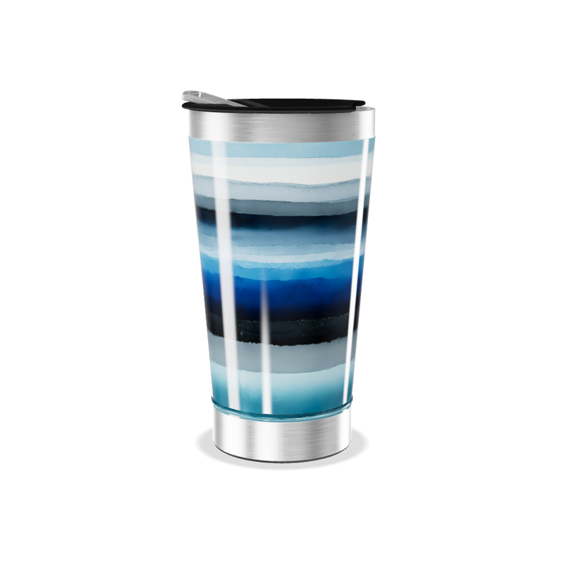 Copo Térmico - Azul Listrado Inox