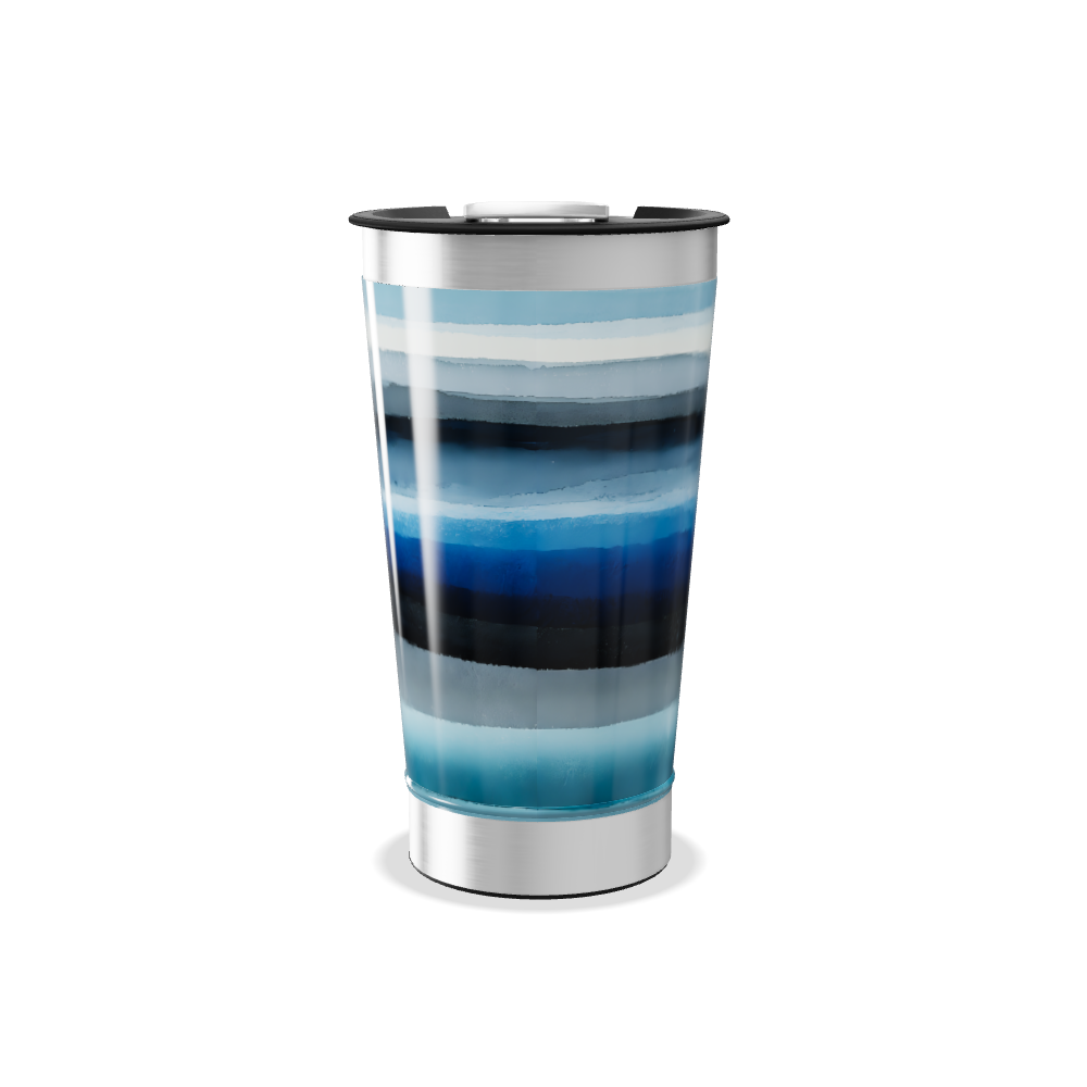 Copo Térmico - Azul Listrado Inox