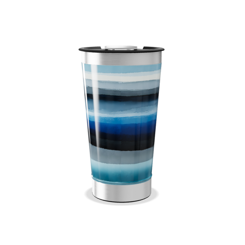 Copo Térmico - Azul Listrado Inox