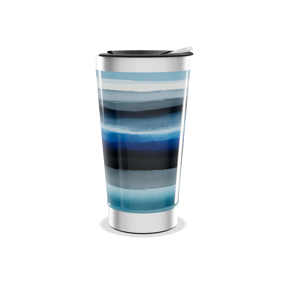 Copo Térmico - Azul Listrado Inox