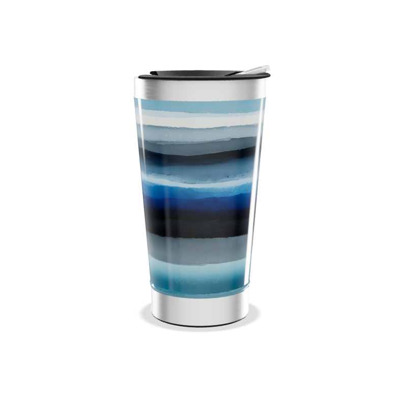 Copo Térmico - Azul Listrado Inox