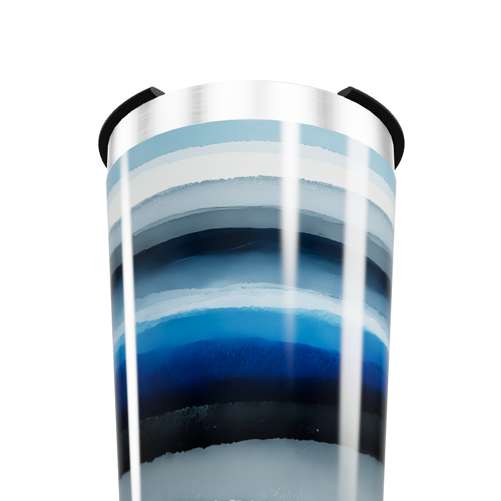 Copo Térmico - Azul Listrado Inox