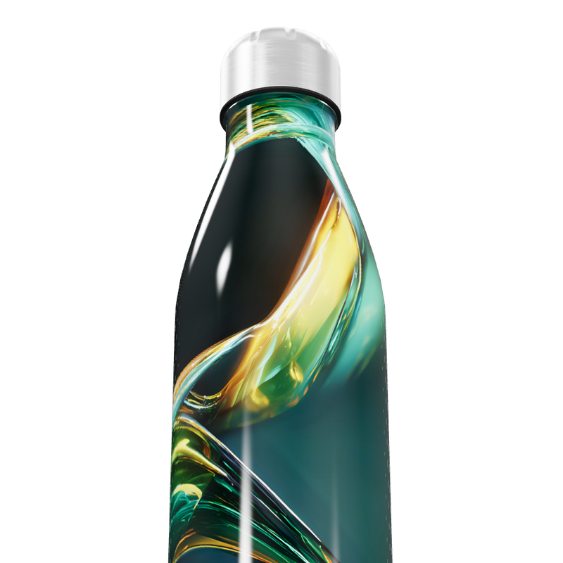 Garrafa Inox - Estampa Abstrata Colorida