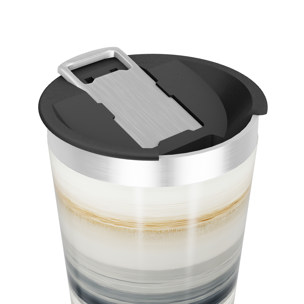 Copo Térmico - Listras Pretas e Bege Aço