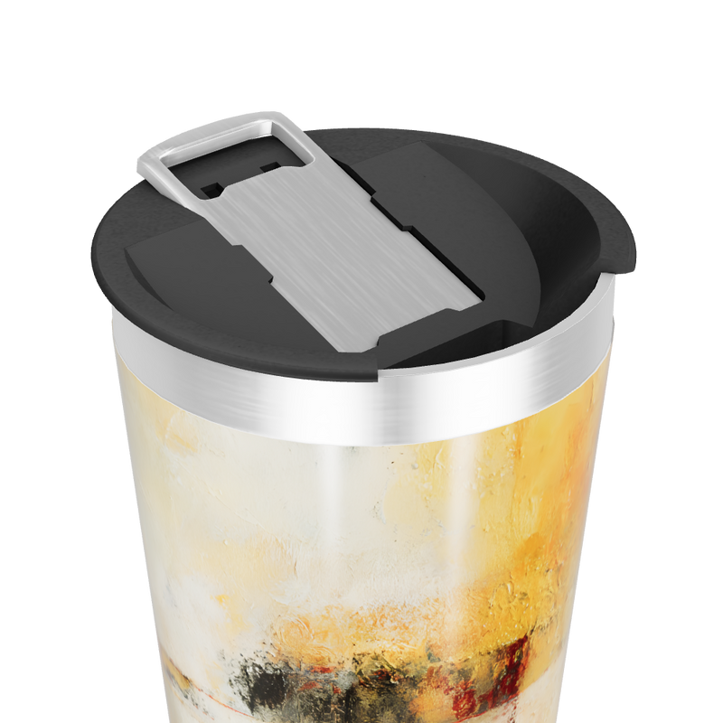 Copo Térmico - Abstrato Amarelo Aço Inox