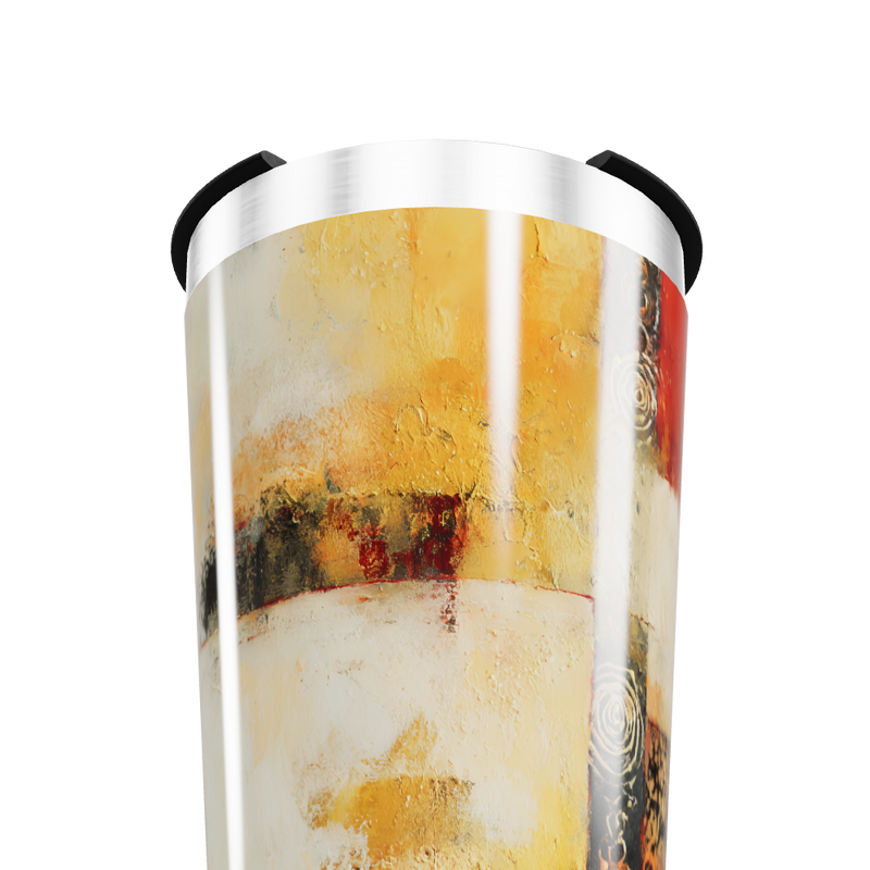 Copo Térmico - Abstrato Amarelo Aço Inox