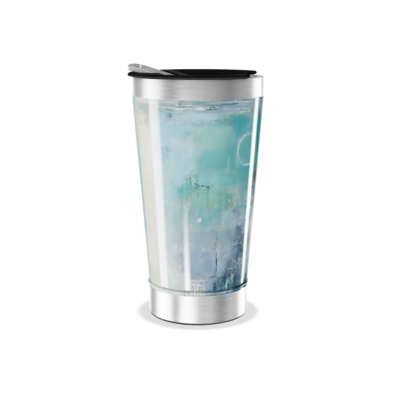 Copo Térmico - Estampa Abstrata Azul