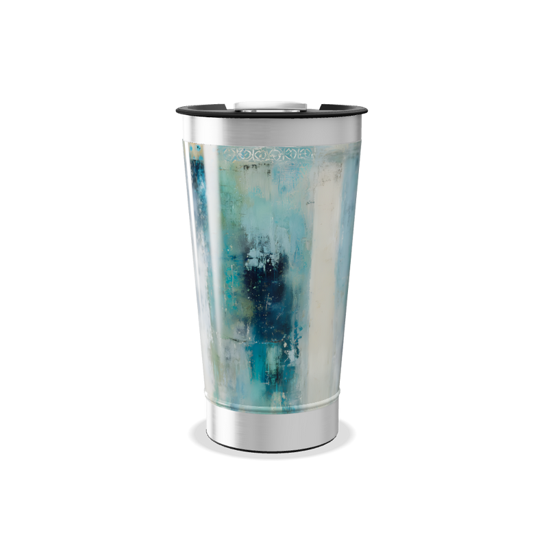 Copo Térmico - Estampa Abstrata Azul