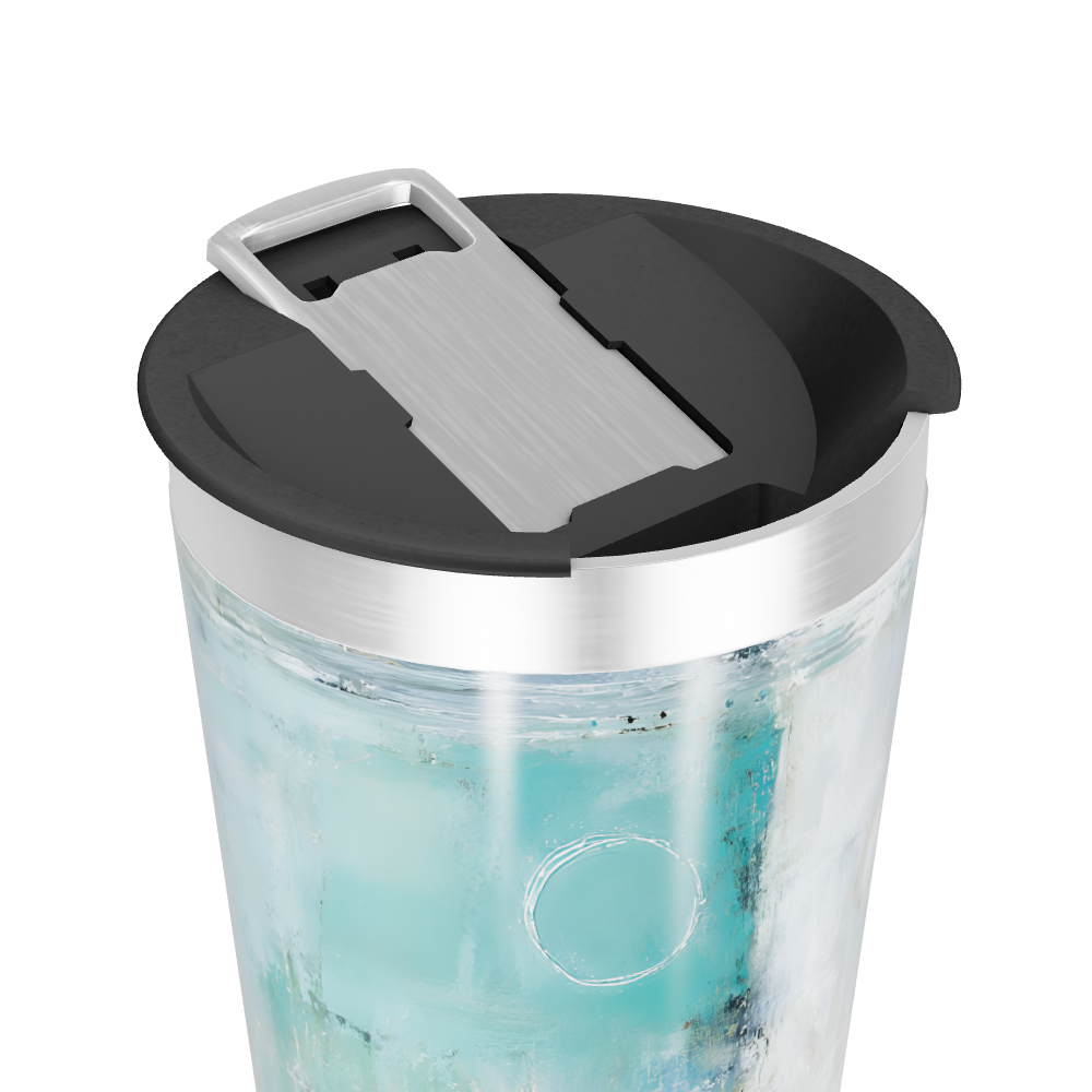 Copo Térmico - Estampa Abstrata Azul