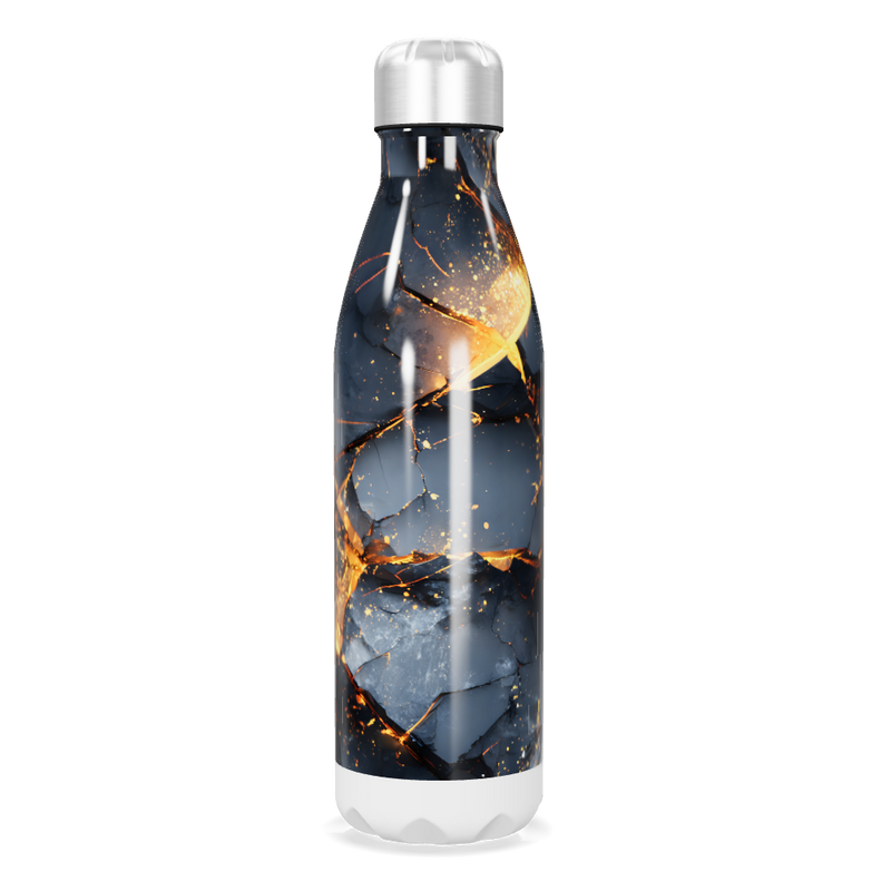Garrafa Inox - Estampa Marmorizada Fogo