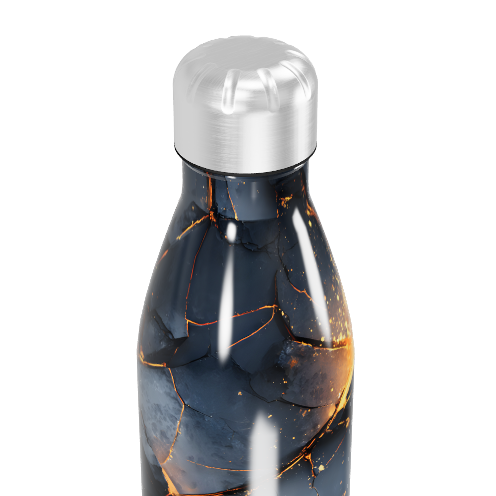 Garrafa Inox - Estampa Marmorizada Fogo