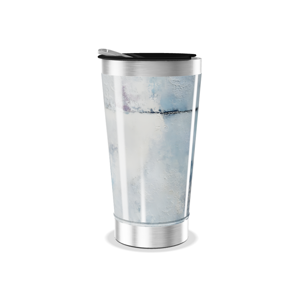 Copo Térmico - Azul Aço Inox Decorado