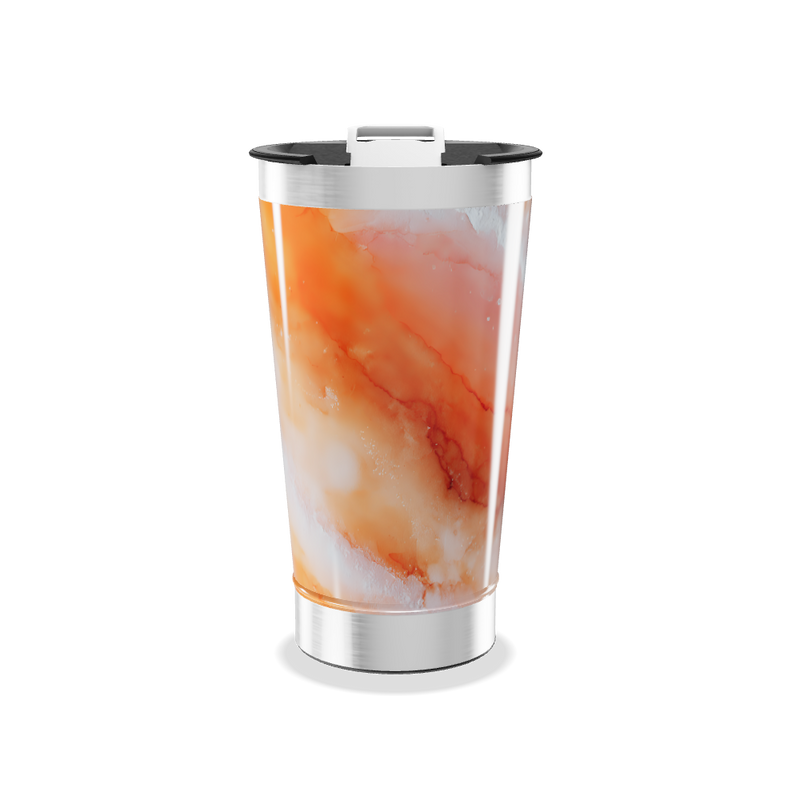 Copo Térmico - Estampa Marmorizada Laranja
