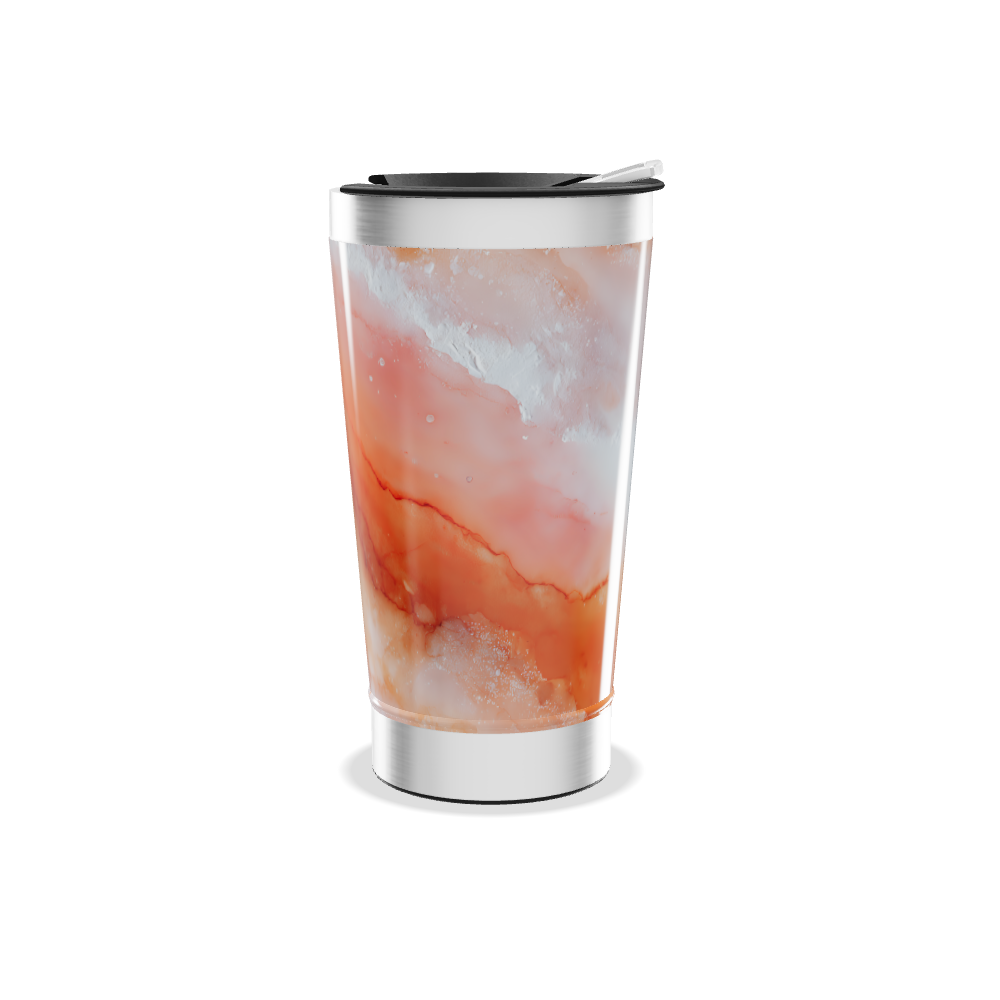 Copo Térmico - Estampa Marmorizada Laranja