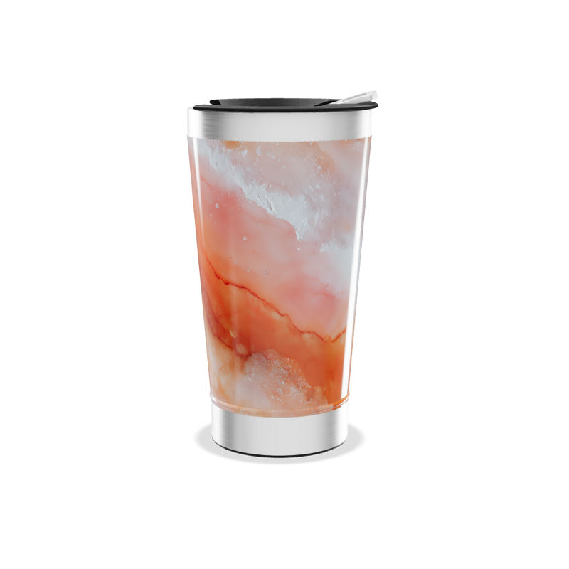 Copo Térmico - Estampa Marmorizada Laranja
