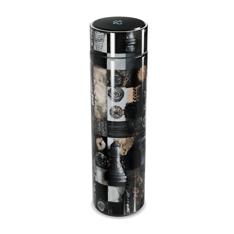 Garrafa Térmica Touch - Estampa Xadrez Preto