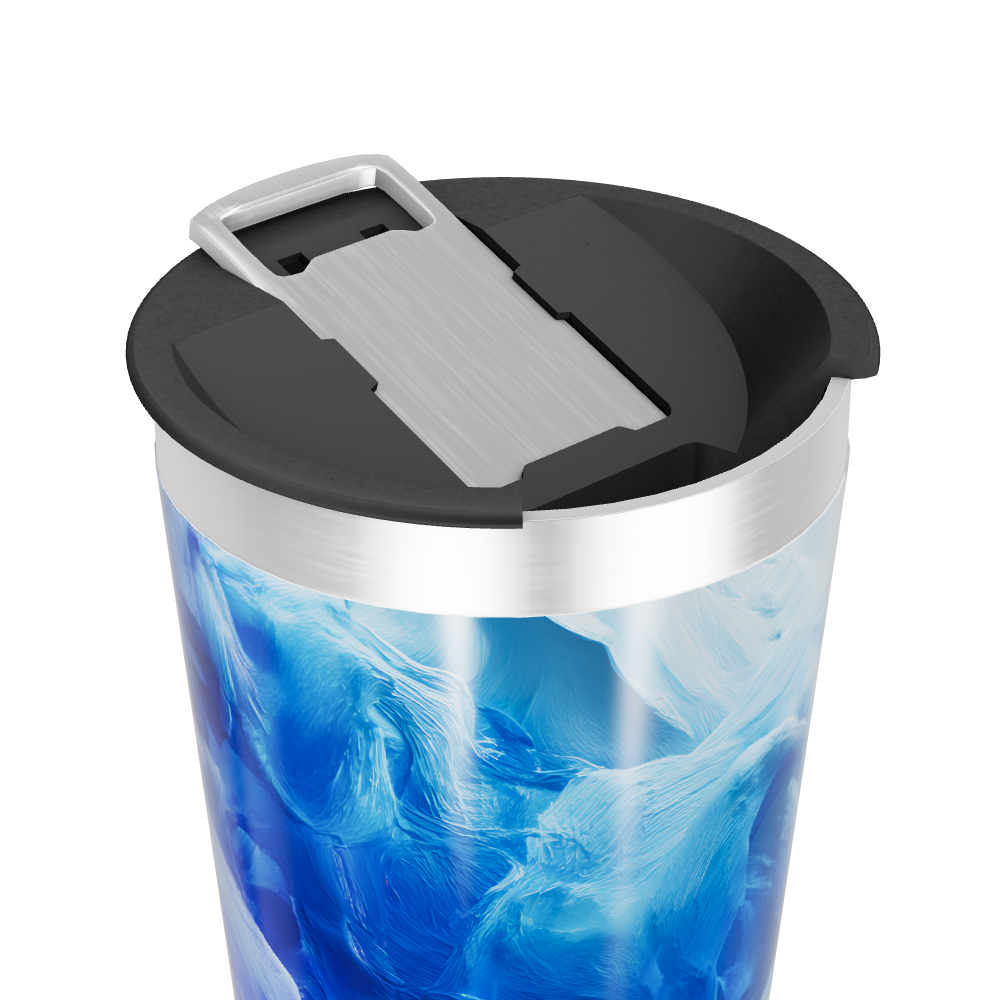 Copo Térmico - Estampa Azul Abstrata