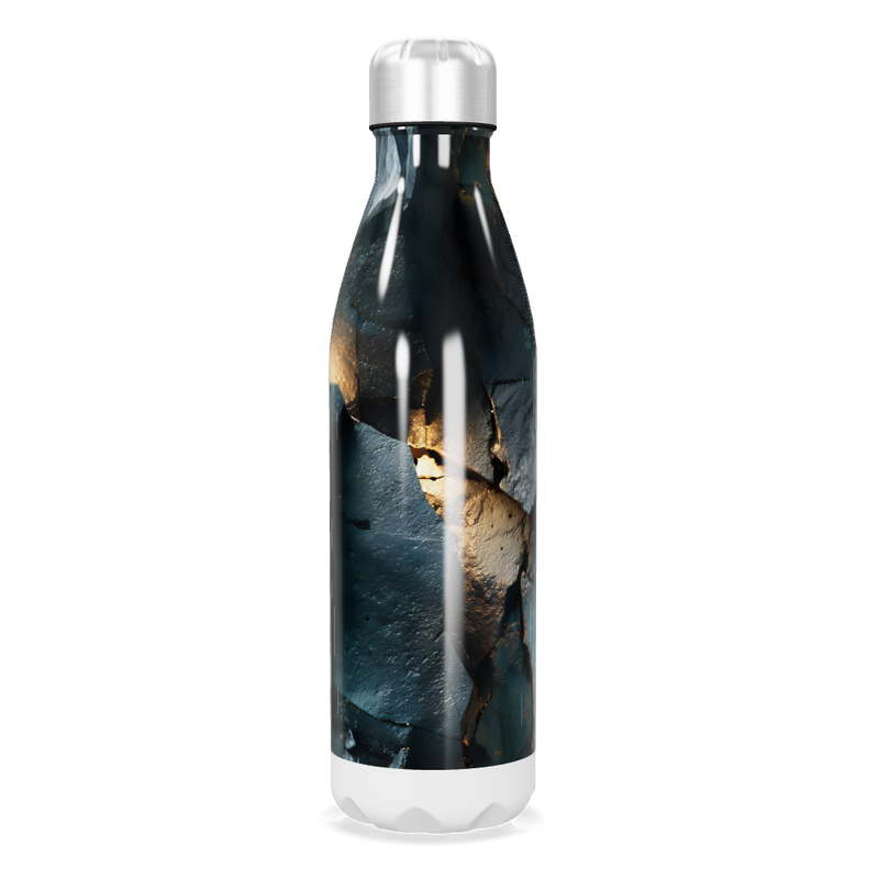 Garrafa Inox Estampada Azul Dourado