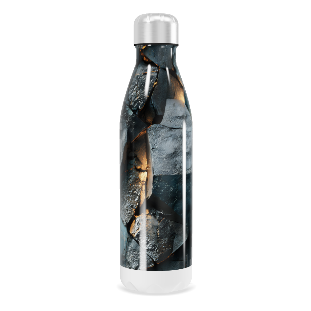 Garrafa Inox Estampada Azul Dourado