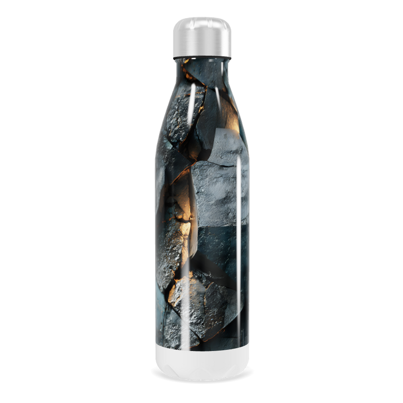 Garrafa Inox Estampada Azul Dourado