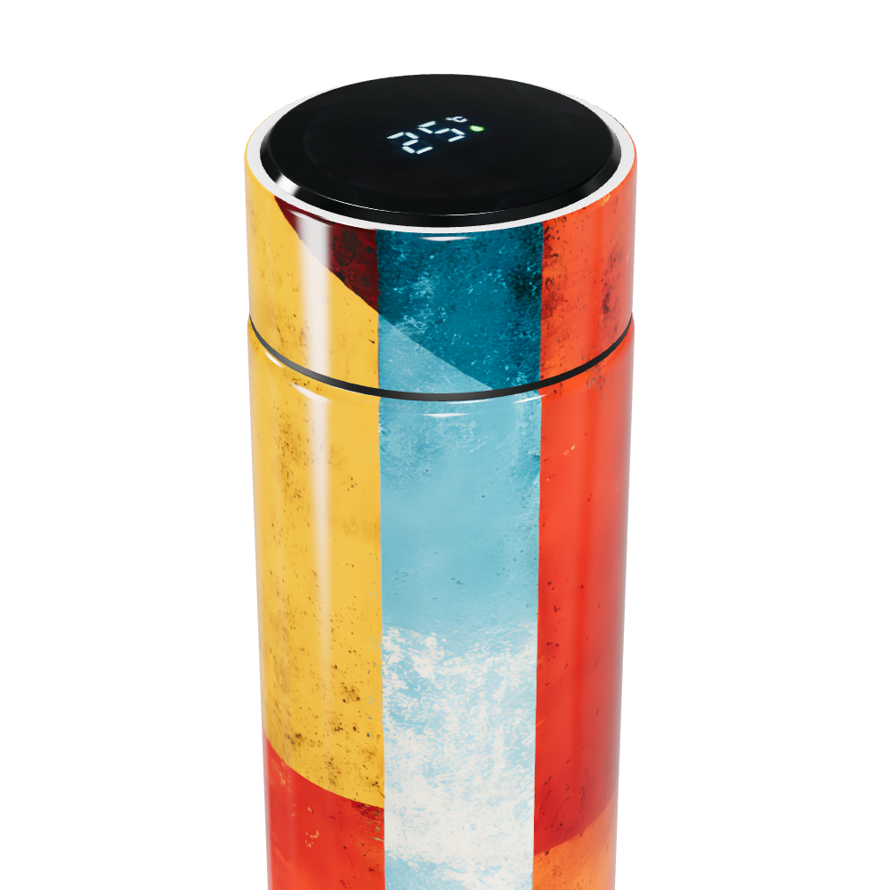 Garrafa Térmica Touch - Listras Coloridas Inox