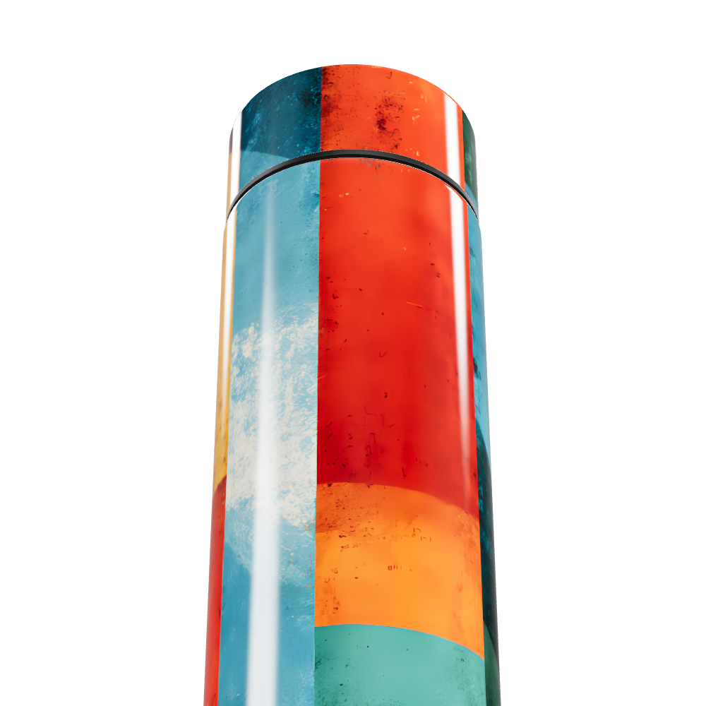 Garrafa Térmica Touch - Listras Coloridas Inox