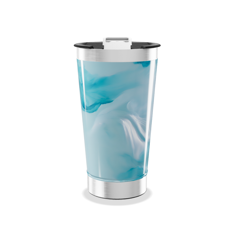 Copo Térmico - Azul Mármore Aço Inox