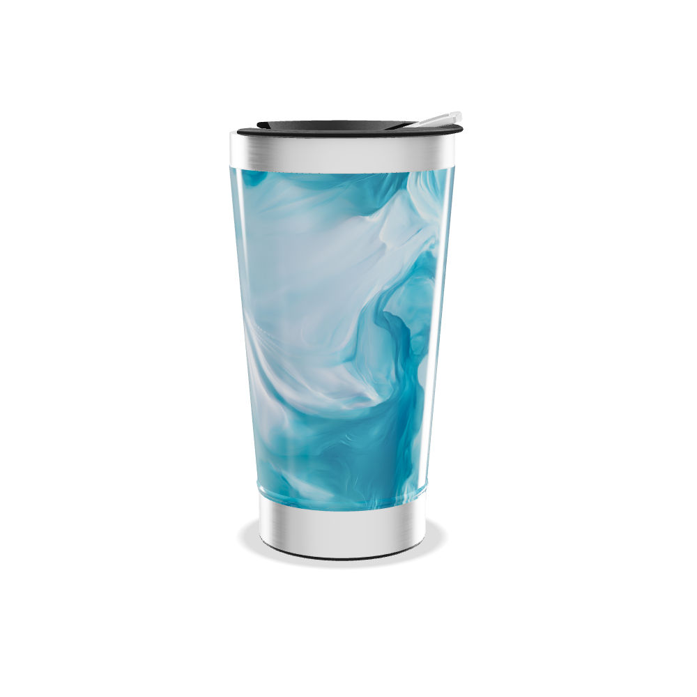 Copo Térmico - Azul Mármore Aço Inox