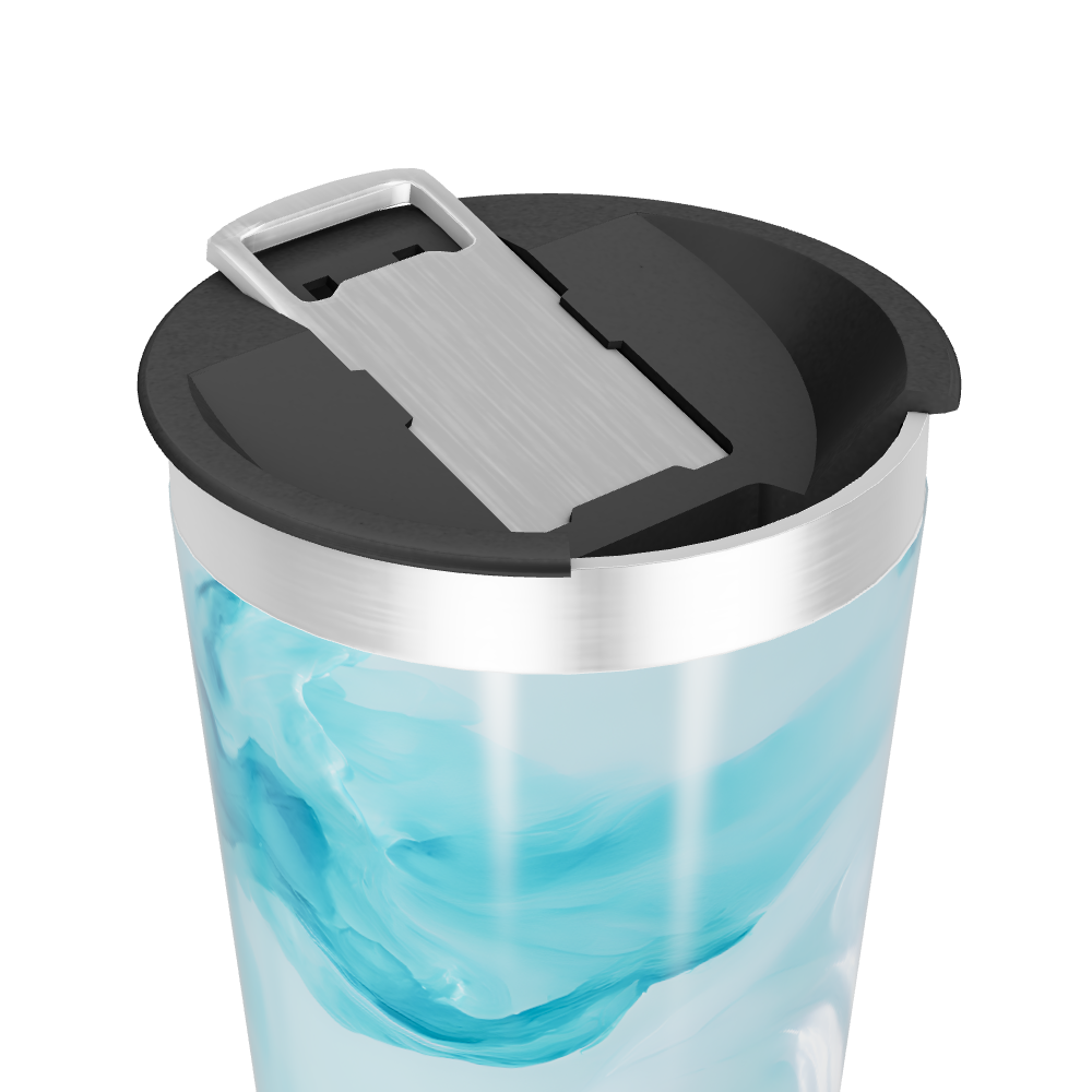 Copo Térmico - Azul Mármore Aço Inox