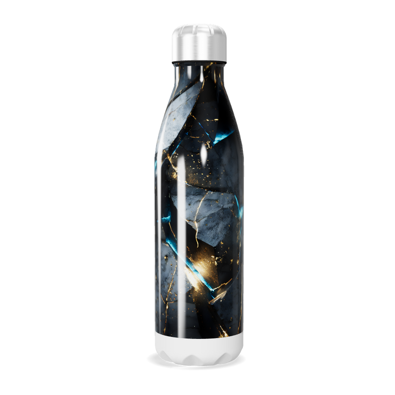 Garrafa Inox - Design Marmorizado Azul