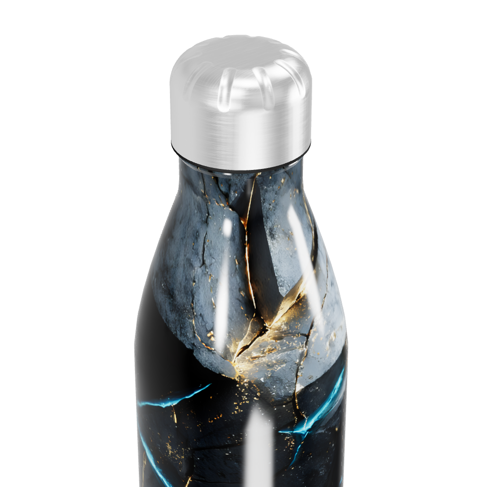 Garrafa Inox - Design Marmorizado Azul