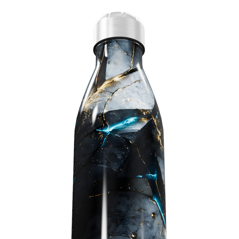 Garrafa Inox - Design Marmorizado Azul