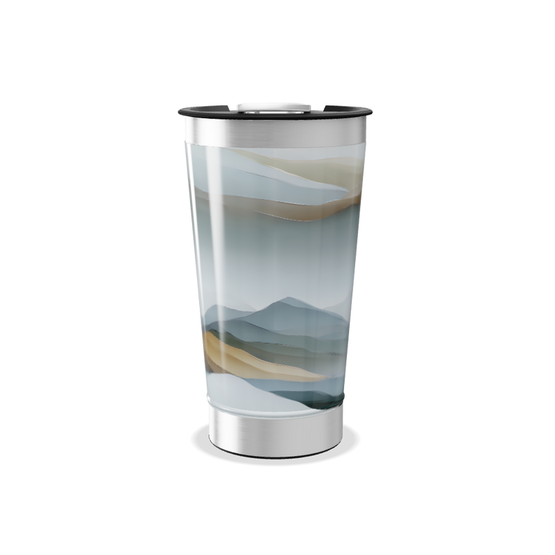 Copo Térmico - Estampa Abstrata Azul