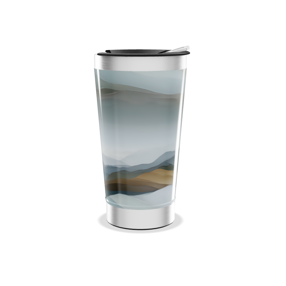 Copo Térmico - Estampa Abstrata Azul