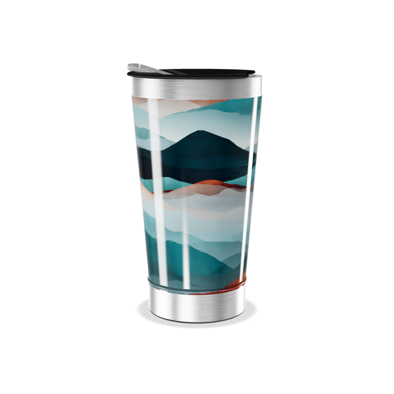 Copo Térmico - Paisagem Azul Aço Inox