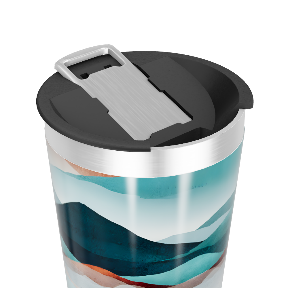 Copo Térmico - Paisagem Azul Aço Inox