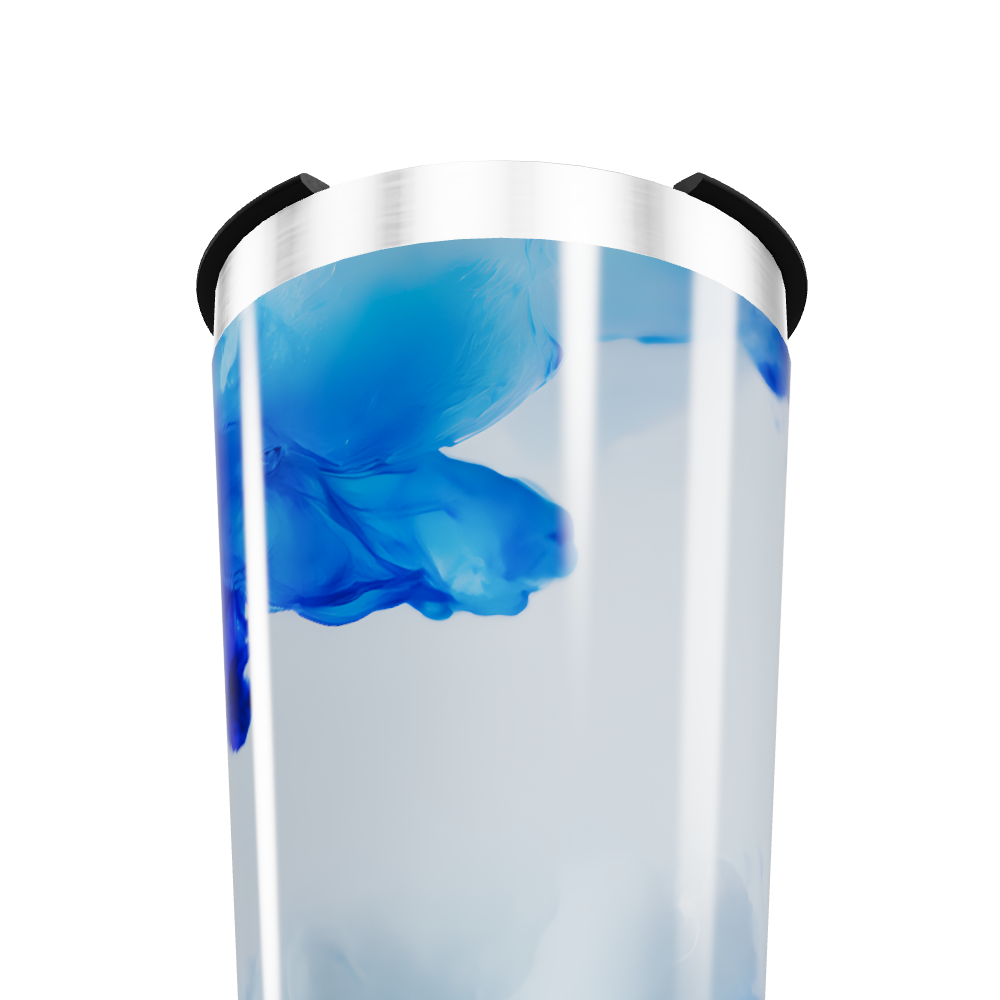 Copo Térmico - Azul com Estampa Abstrata