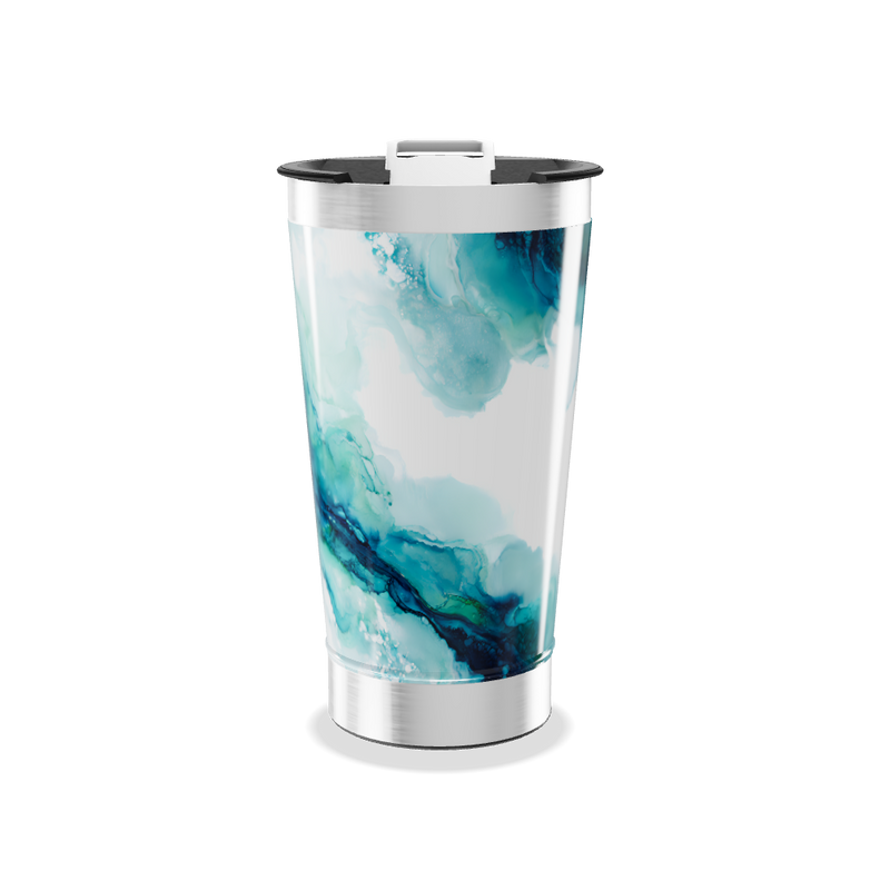 Copo Térmico - Estampa Azul Marmorizada