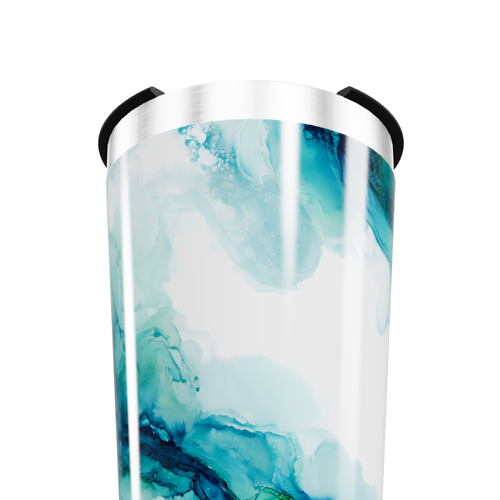 Copo Térmico - Estampa Azul Marmorizada