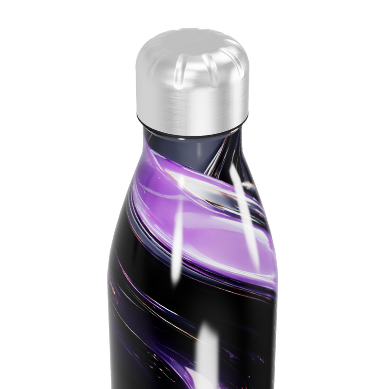 Garrafa Inox - Roxa com Detalhes Modernos