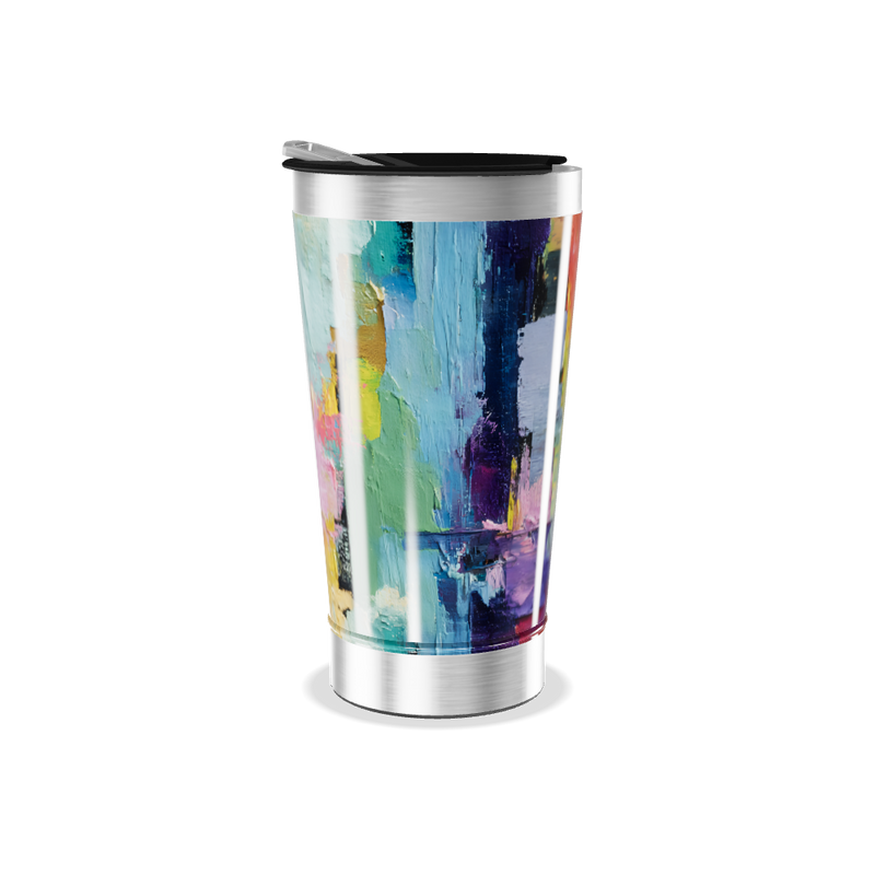 Copo Térmico - Estampa Abstrata Colorida