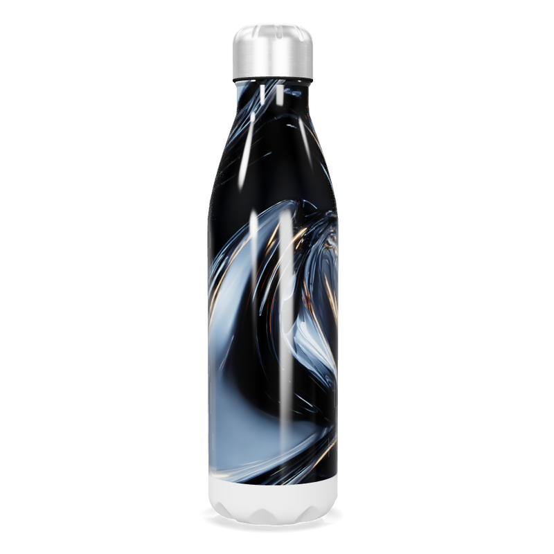 Garrafa Inox - Estampa Abstrata Preta Branca