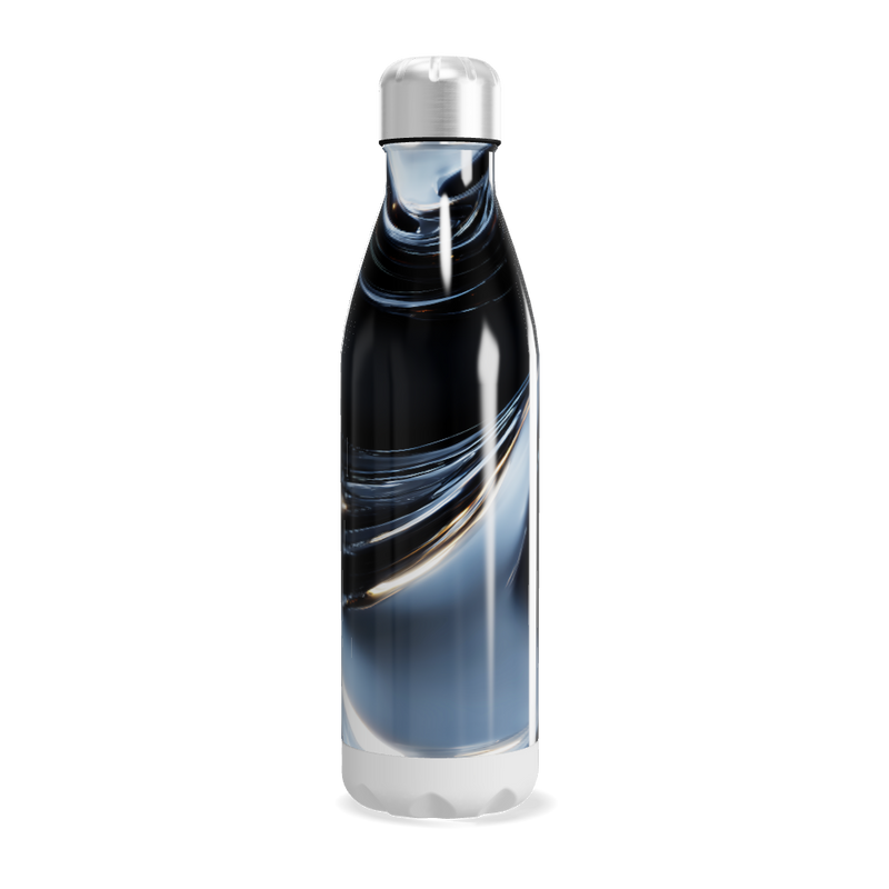 Garrafa Inox - Estampa Abstrata Preta Branca