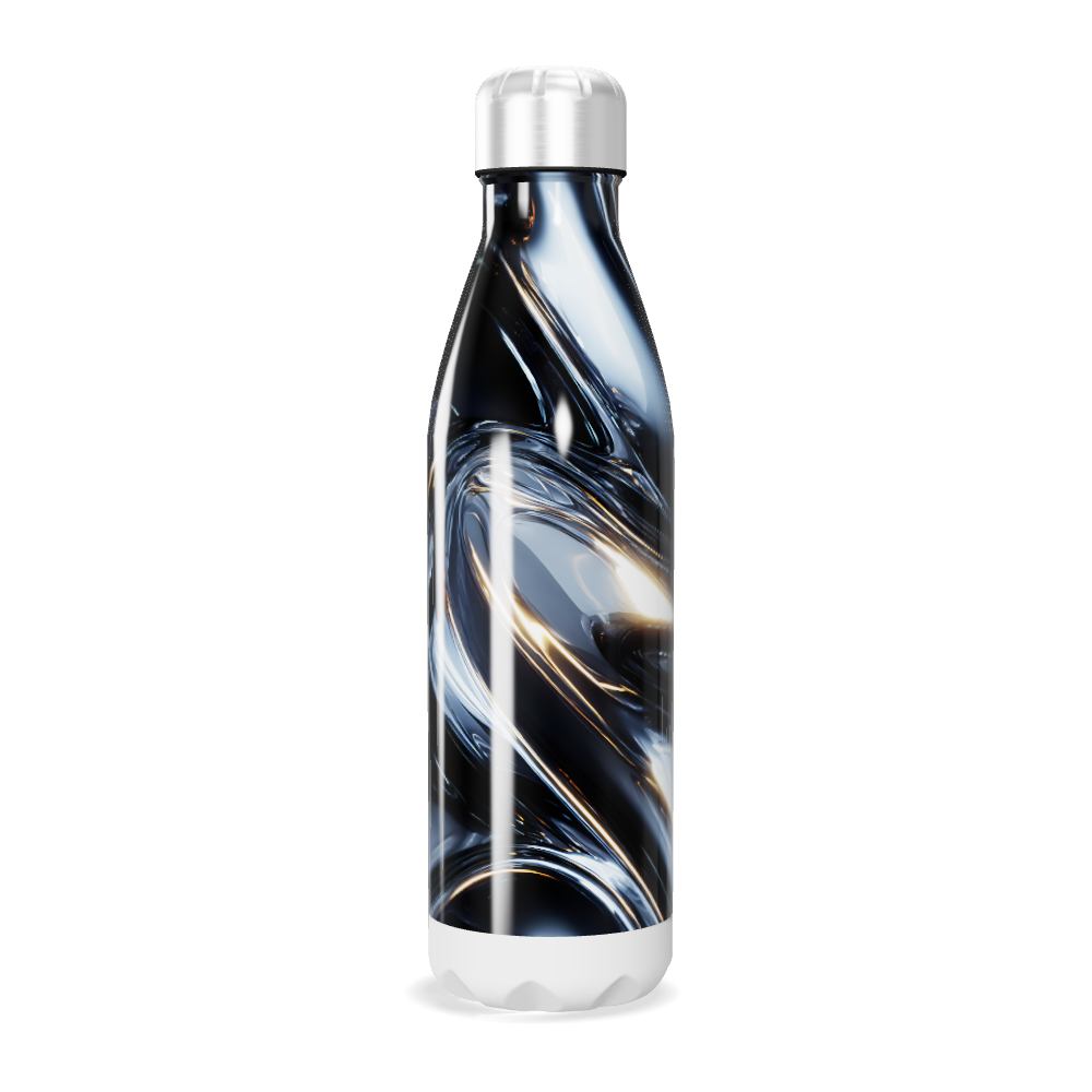 Garrafa Inox - Estampa Abstrata Preta Branca