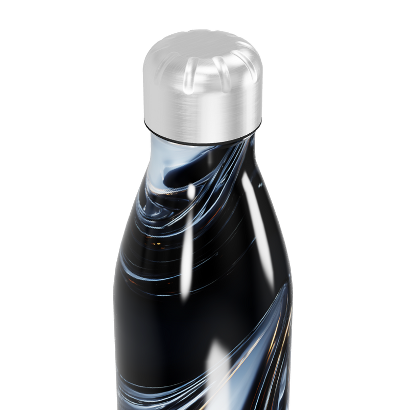 Garrafa Inox - Estampa Abstrata Preta Branca